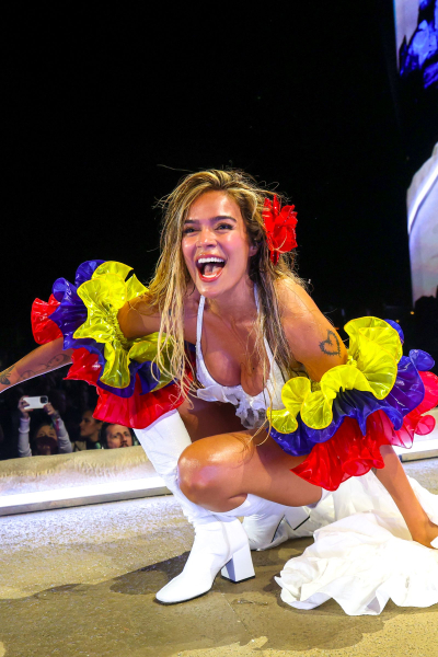 Karol G performing at the 2026 Coachella Valley Music And Arts Festival  Weekend 1