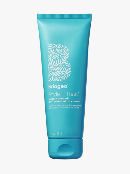 Briogeo Style & Treat Air Dry Hair Styling Cream in branded tube component on a light gray background