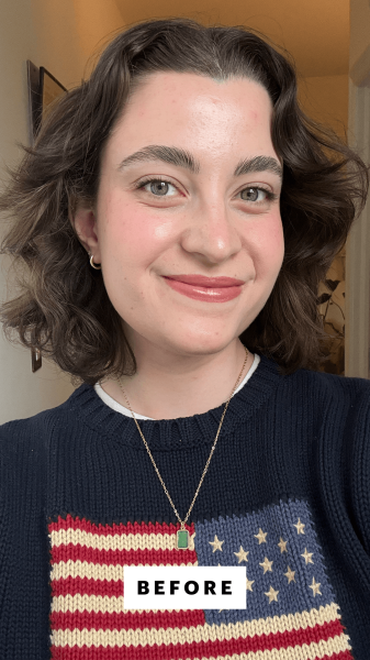 Allure senior commerce editor Sarah Felbin before applying the Briogeo Scalp Revival Charcoal  Coconut Oil...