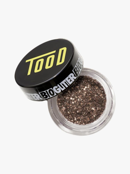 TooD Bioglitter Body Glitter in branded component on a light gray background