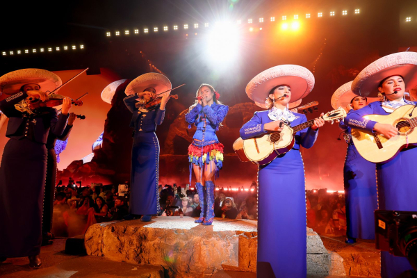 Karol G performs at the Coachella Stage with an allfemale mariachi band.